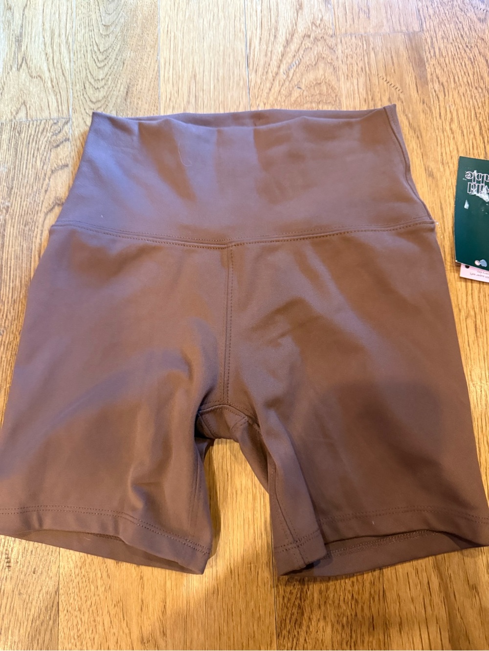 Women's XS High-Waist Bike Shorts Brown Wild Fable